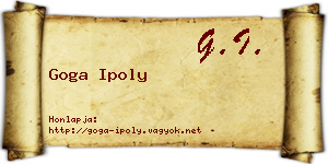 Goga Ipoly névjegykártya